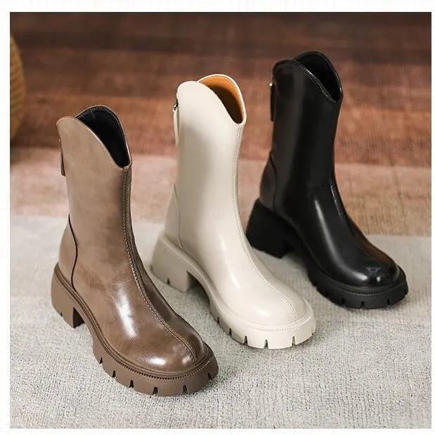 2024 Fashionable Girls’s Ankle Boots with Platform – Informal and Cozy Winter Footwear for Girls